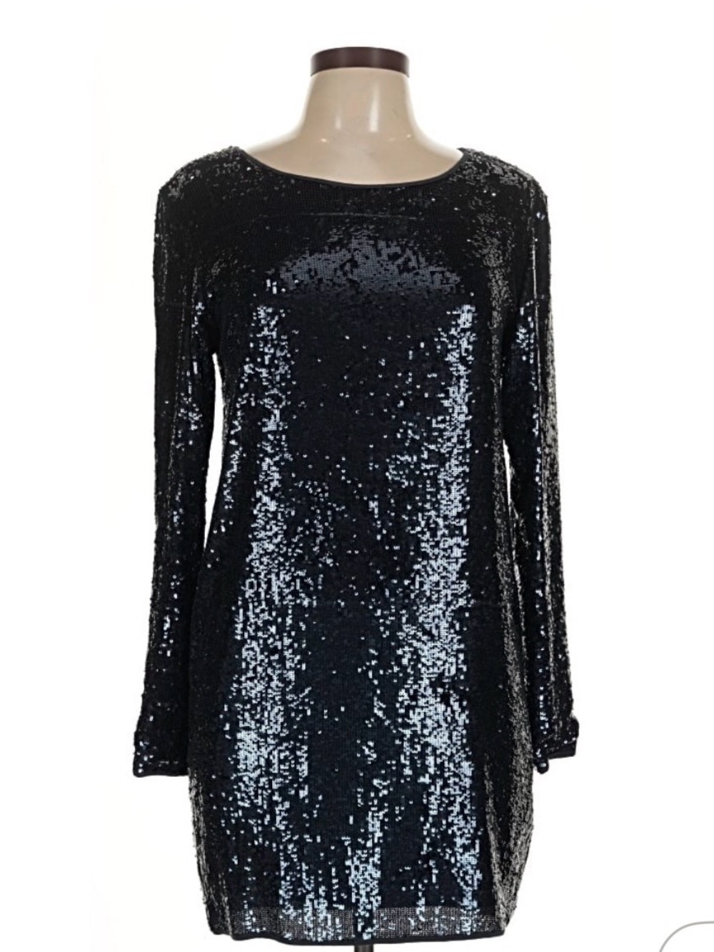 Haute Hippie Sequin Shift Mini Dress in Navy